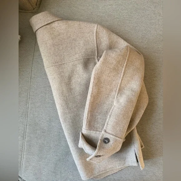 & Other Stories Light Beige Wool-Blend Pea Coat - Picture 5 of 5